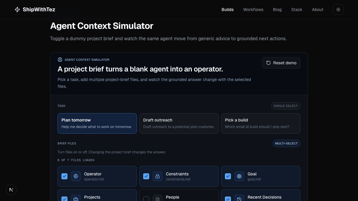 Agent Context Simulator