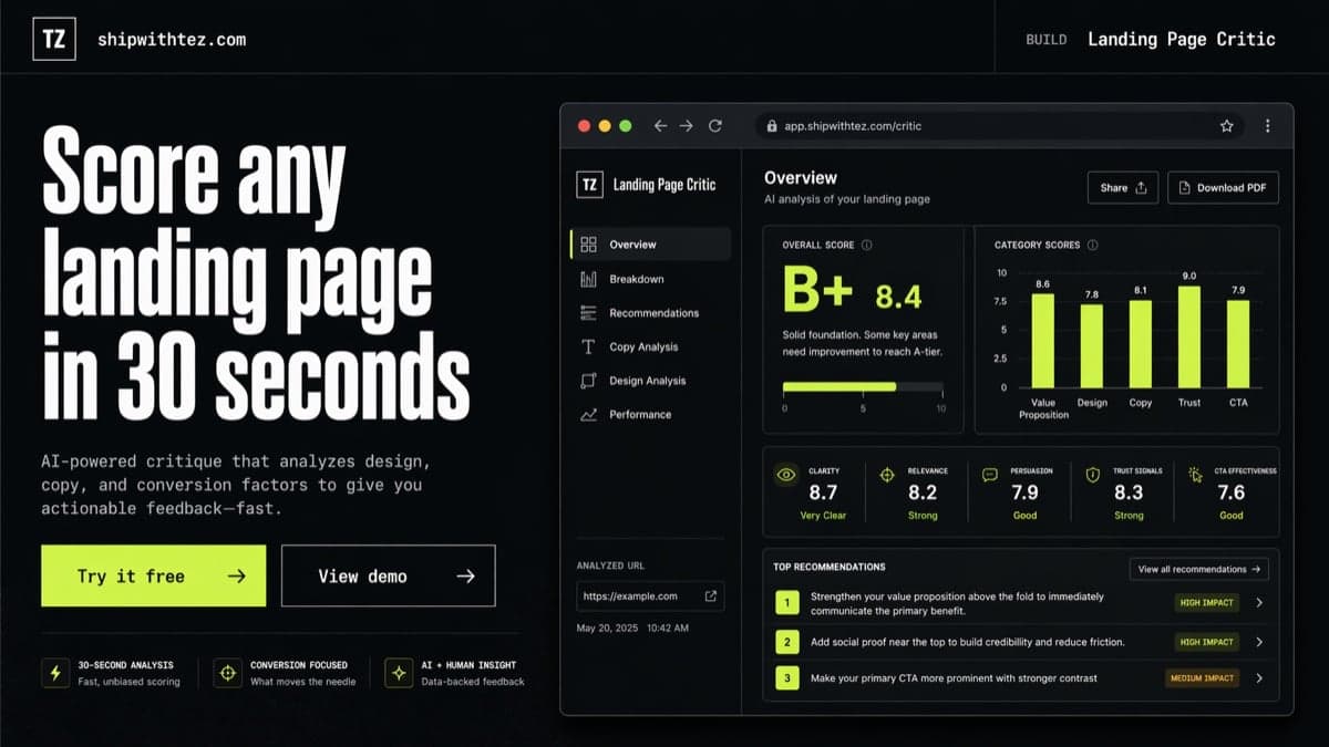Landing Page Critic